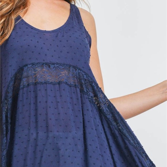 Navy Detailed boho tunic top - Picture 3 of 13